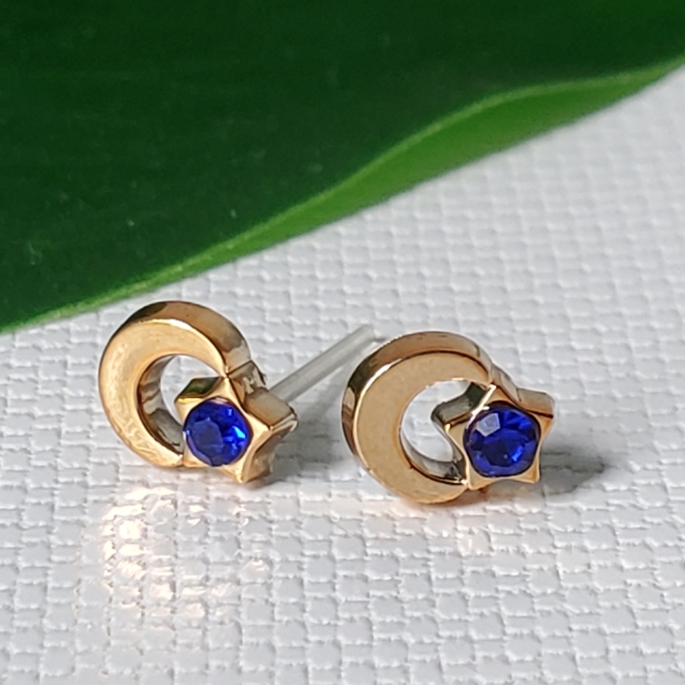 Hypoallergenic Plastic Studs Earrings Star Moon